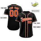 Custom Black Orange-White Classic Style Authentic Baseball Jersey