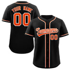 Custom Black Orange-White Classic Style Authentic Baseball Jersey