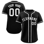 Custom Black White Classic Style Authentic Baseball Jersey