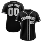 Custom Black Gray-White Classic Style Authentic Baseball Jersey