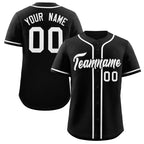 Custom Black White Classic Style Authentic Baseball Jersey