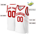 Custom White Red Classic Tops Basketball Jersey
