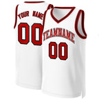 Custom White Red-White Classic Tops Basketball Jersey