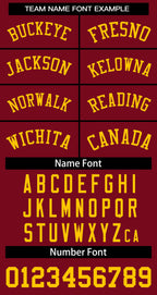 Custom Maroon Yellow Classic Tops Basketball Jersey