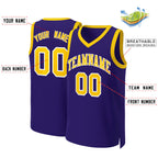 Custom Purple Gold-White Classic Tops Basketball Jersey
