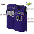 Custom Purple Black-White Classic Tops Basketball Jersey