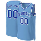Custom Light Blue Royal-White Classic Tops Basketball Jersey