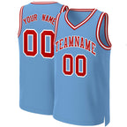 Custom Light Blue Red-White Classic Tops Basketball Jersey