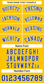 Custom Yellow Royal-White Classic Tops Basketball Jersey