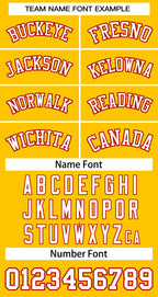 Custom Yellow White-Red Classic Tops Basketball Jersey
