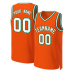 Custom Orange White-Kelly Green Classic Tops Basketball Jersey