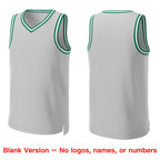 Custom Gray Kelly Green-White Classic Tops Basketball Jersey