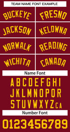 Custom Maroon Yellow Classic Tops Basketball Jersey
