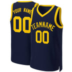 Custom Navy Yellow Classic Tops Basketball Jersey