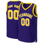 Custom Purple Gold-White Classic Tops Basketball Jersey