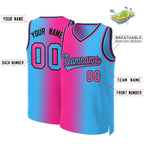 Custom Pink Blue-Black Gradient Fashion Tops Basketball Jersey