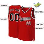 Custom Red Black-White Classic Tops Basketball Jersey