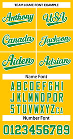 Custom Yellow Kelly Green-White Classic Tops Basketball Jersey