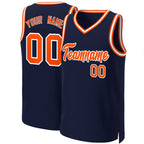 Custom Navy Orange-White Classic Tops Basketball Jersey