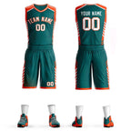 Custom Aqua White-Orange Graffiti Pattern Sets Bar Element Basketball Jersey