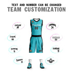 Custom Aqua White Classic Sets Mesh Basketball Jersey
