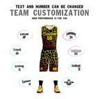 Custom Black Gold-Red Spotted Graffiti Pattern Sports Uniform Basketball Jersey