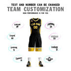 Custom Black Gold-White Graffiti Pattern Sets Lightning Basketball Jersey