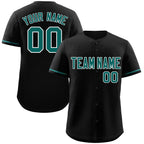 Custom Black Aqua-White Classic Style Authentic Baseball Jersey