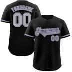 Custom Black Gray-Purple Classic Style Authentic Baseball Jersey