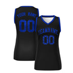 Custom Black Royal Women Basketball Jersey Sequined Dress