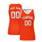 Custom Orange White Women Basketball Jersey Sequined Dress