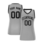 Custom Silver Black Women Basketball Jersey Sequined Dress