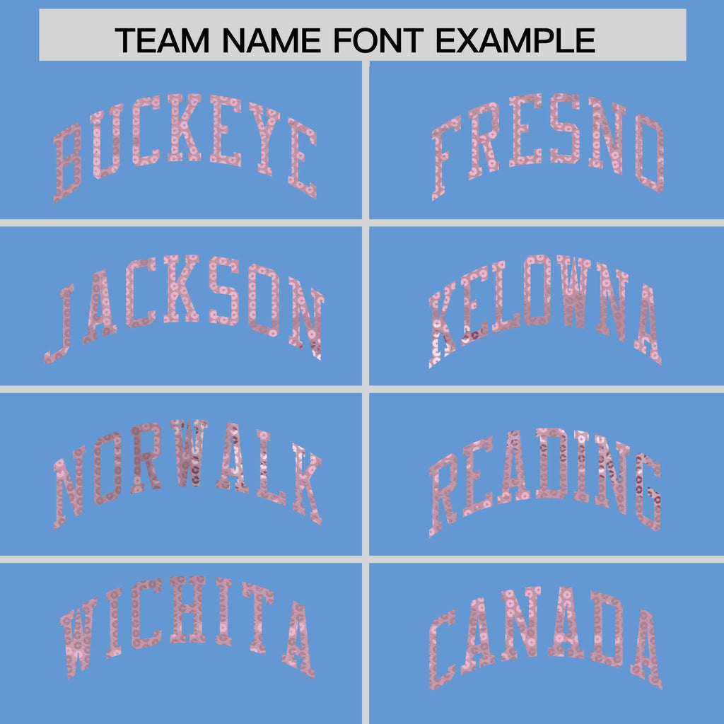 Custom Light Blue Light Pink Women Basketball Jersey Sequined Dress