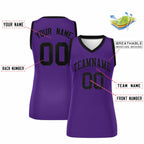 Custom Purple Black Women Basketball Jersey Sequined Dress