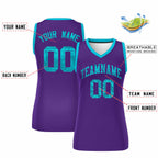 Custom Purple Sky Blue Women Basketball Jersey Sequined Dress
