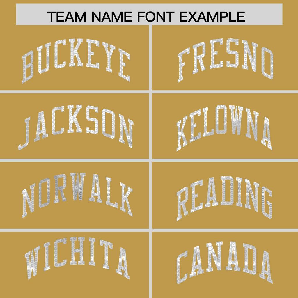 Custom Old Gold White Women Basketball Jersey Sequined Dress