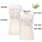Custom Cream White Women Basketball Jersey Sequined Dress