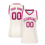 Custom Cream Pink Women Basketball Jersey Sequined Dress