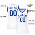Custom White Royal Women Basketball Jersey Sequined Dress