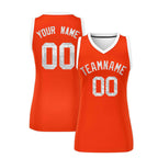 Custom Orange White Women Basketball Jersey Sequined Dress