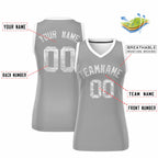Custom Silver White Women Basketball Jersey Sequined Dress