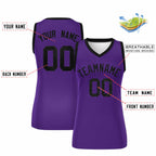Custom Purple Black Women Basketball Jersey Sequined Dress