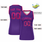 Custom Purple Pink Women Basketball Jersey Sequined Dress
