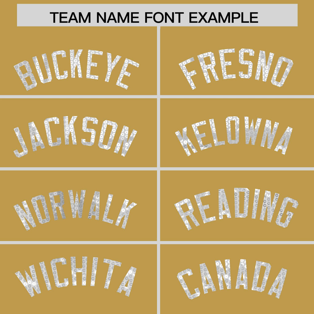 Custom Old Gold White Women Basketball Jersey Sequined Dress