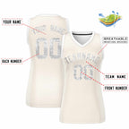 Custom Cream White Women Basketball Jersey Sequined Dress