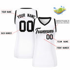 Custom White Black Women Basketball Jersey Sequined Dress