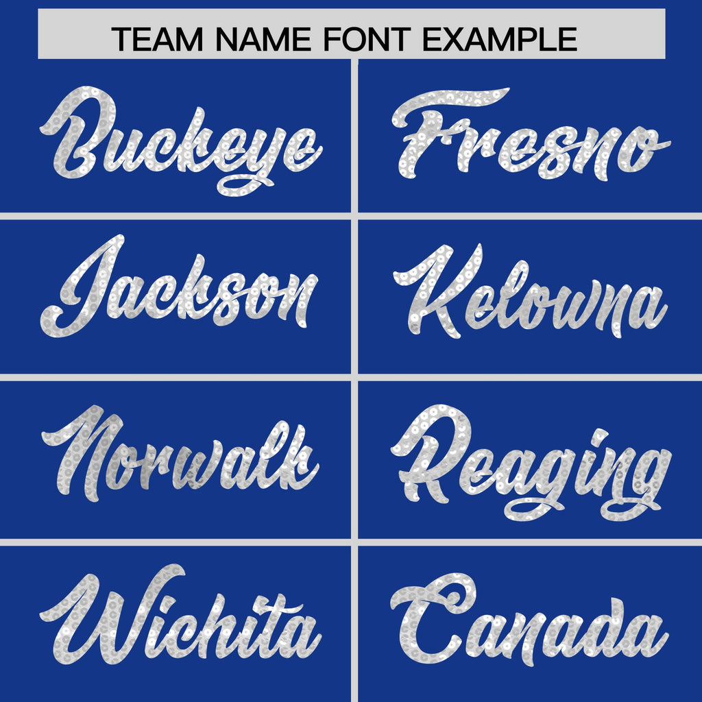 Custom Royal White Women Basketball Jersey Sequined Dress