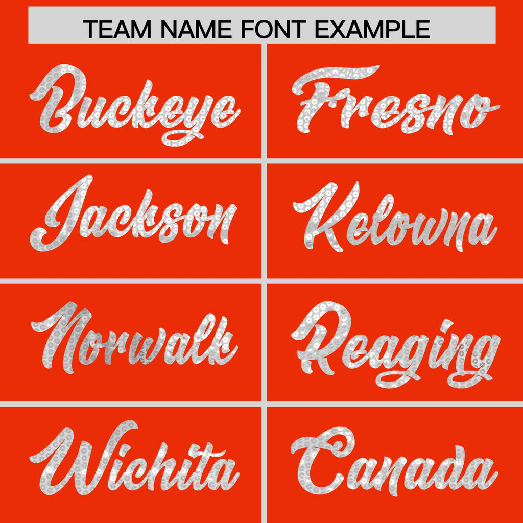 Custom Orange White Women Basketball Jersey Sequined Dress