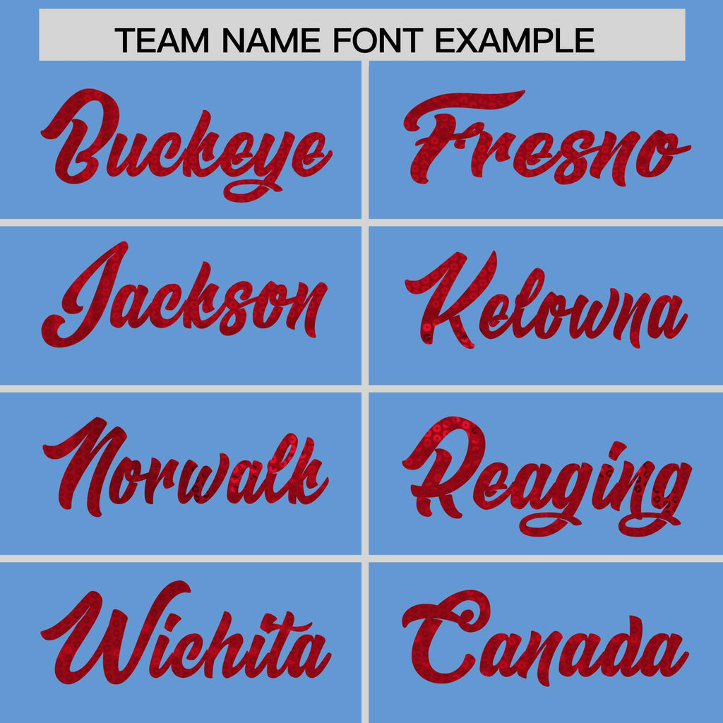 Custom Light Blue Red Women Basketball Jersey Sequined Dress