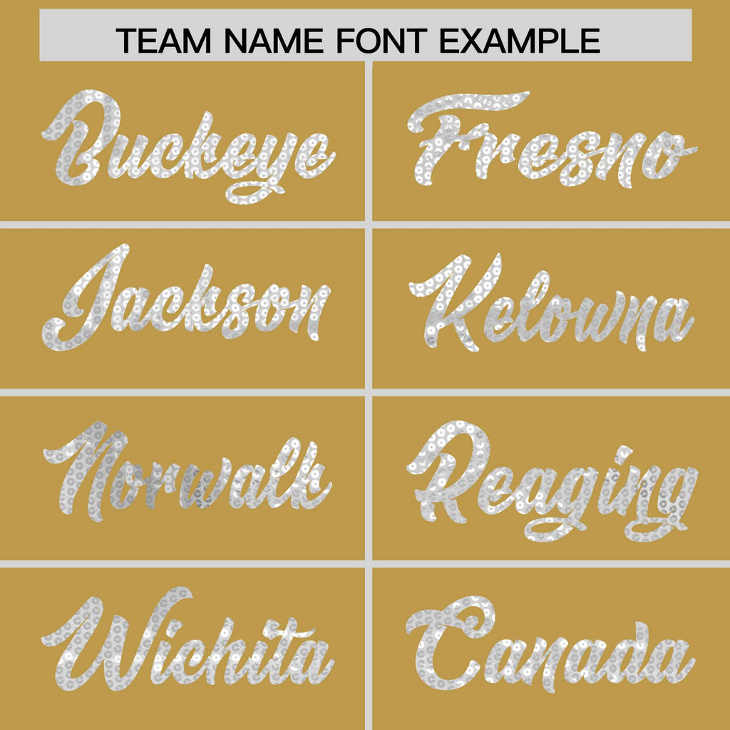 Custom Old Gold White Women Basketball Jersey Sequined Dress